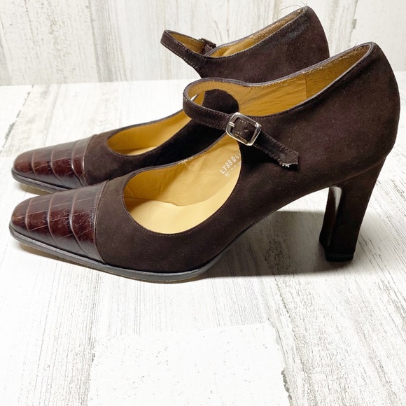 Ralph Lauren Brown and Dark Red Heels - Picture 1 of 7
